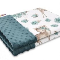 123463-212177-baby-nellys-bavlnena-deka-s-minky-100x75cm-srnka-a-ruza-zelena