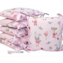 135460-241236-baby-nellys-bavlneny-vankusikovy-mantinel-liska-a-zajac-ruzovy